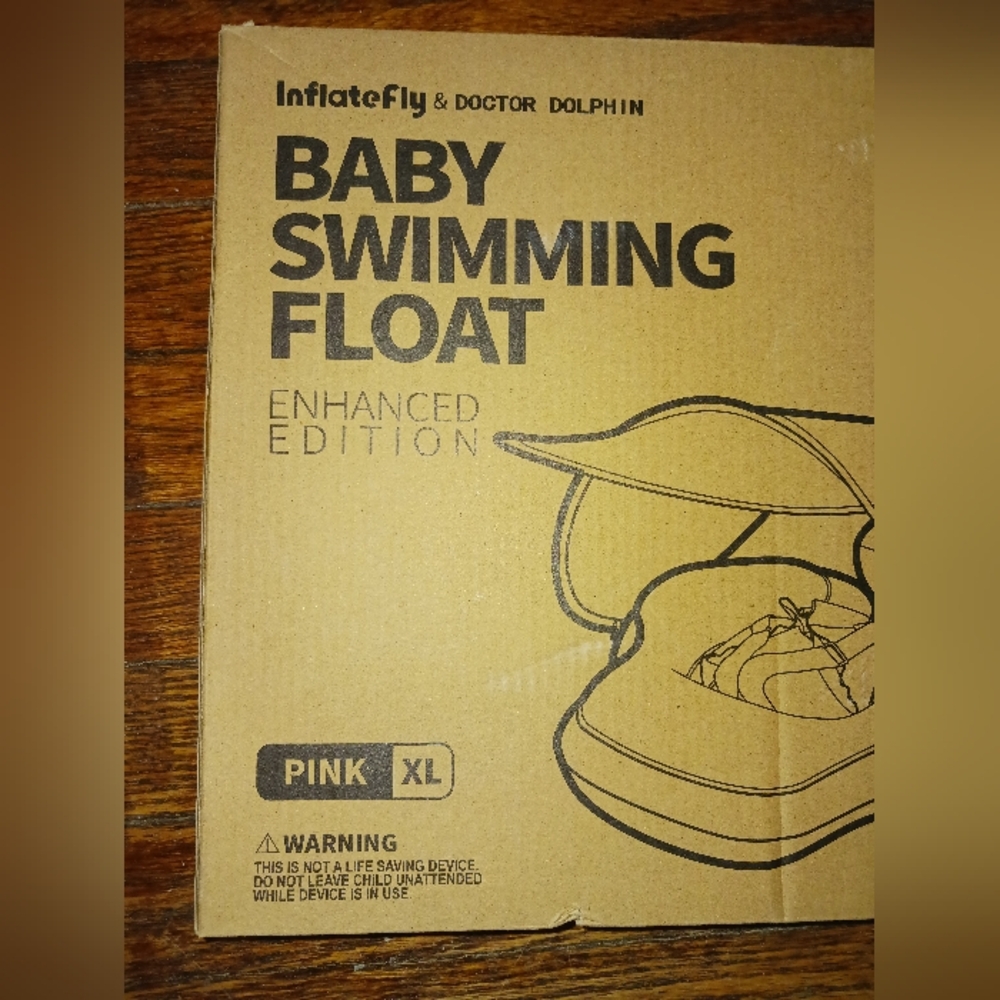 Inflatefly & Doctor Dolphin Baby  Swimming Ring, INFLATABLE One w/Hand Pump. New